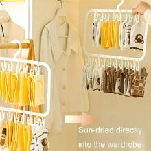 3 件/2 件/1 件多夹儿童衣架，家用衣柜收纳架，用于婴儿袜子和婴儿衣服干燥 - 塑料材质 - 白色 - 查看 5