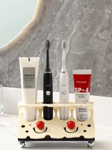 Ensemble de luxe de support pour brosse à dents électrique et dentifrice avec gobelet de rinçage, organisateur de rangement pour le comptoir de la salle de bain