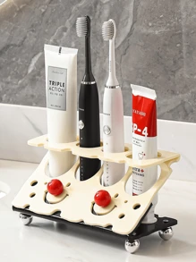 Ensemble de luxe de support pour brosse à dents électrique et dentifrice avec gobelet de rinçage, organisateur de rangement pour le comptoir de la salle de bain