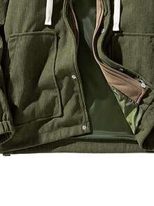 1 chiếc áo khoác bóng chày nhung 2 trong 1, áo khoác ấm áp thường ngày ngoài trời dành cho nữ, mùa xuân thu - xanh quân đội - Xem 4