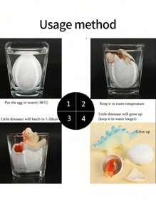 Random Assortment - Easter Dinosaur Eggs, Dinosaur Egg Toys That Hatch And Grow In Water, Easter Basket Science Kit, Novelty Toy, Easter Gift, Includes Various Color Dinosaur Eggs That Hatch & Grow - Multicolor - View 2