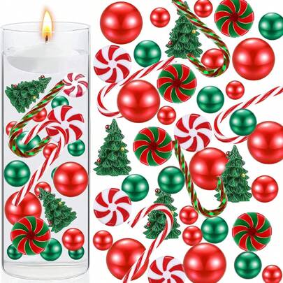 8068Pieces Vase Filler Tree Candy Cane Floating Candle Centerpiece For -Themed Decorations, New Year, Weddings, Parties, DIY Crafts, Home Decoration, Table Scatters Decoration, Vase Filler, Photo Prop Room Decor Flower Vase Glass Vase Christmas Decorations Christmas