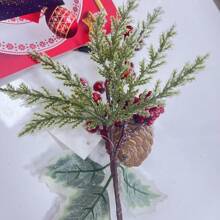 Christmas Simulation Pine Needles, Pine Cones, Red Fruit Branches, Christmas Decorations, Flower Arrangements