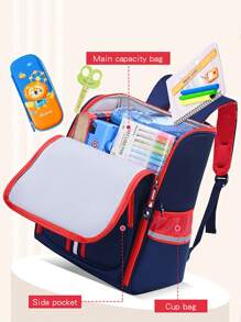 Mochila escolar de nuevo estilo para estudiantes de primaria de 6 a 12 años, de 1er a 6to grado, de 16 años, unisex, estilo británico casual y ligera para niños y niñas - azul real - Ver 5