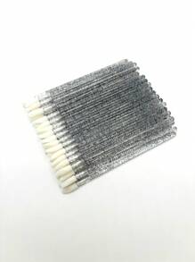 100pcs/50pcs/25pcs Professional Lip And Eyelash Brushes - High-Quality Disposable, Sparkling Crystal Lashes, Ultra-Fine Micro Brushes For Precise Eyelash Extension Applicator And Gentle Makeup Cleaner - Beauty Makeup Tools