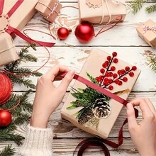 10 quả mọng đỏ lễ hội - Đồ trang trí Giáng sinh nhân tạo - Thân cây uốn cong - Hoàn hảo cho cây thông Noel và vòng hoa - Làm bằng nhựa - Đỏ - Xem 8