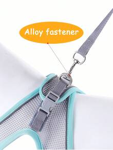 舒适安全的宠物背带：柔软网状猫狗背心，带反光条，适合小型和中型犬，不包括绳索 - 綠色 - 查看 5