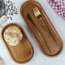 1/2/3 piezas Bandeja de madera de acacia, bandeja para desayuno, bandeja para comedor/cocina, bandeja para frutas, bandeja para café, bandeja para té, bandeja para aperitivos, pieza decorativa para la sala de estar, adecuada para hoteles, restaurantes, hogares, fiestas, Acción de Gracias, Navidad, Año Nuevo, bandeja multiusos para exteriores