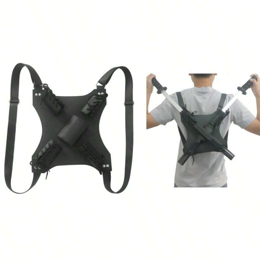 Movie Black Anime Cosplay Weapon Props Specialized Sword Shoulder Straps Deadpool Cosplay Accessories Sword Backstrap Adjustable - Black - View 1