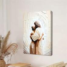 1 tấm vải canvas Chúa Jesus Christian nghệ thuật treo tường Phụ nữ trong vòng tay Chúa Jesus Hình ảnh áp phích in HD Trang trí tường cho phòng khách, Khung gỗ có khung/Không có khung - Nhiều màu - Xem 7