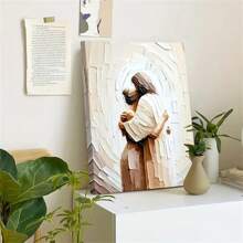 1 tấm vải canvas Chúa Jesus Christian nghệ thuật treo tường Phụ nữ trong vòng tay Chúa Jesus Hình ảnh áp phích in HD Trang trí tường cho phòng khách, Khung gỗ có khung/Không có khung - Nhiều màu - Xem 3