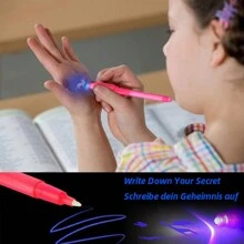 1 件/1 套夜光笔紫色 2 合 1 UV 黑光组合绘图笔带紫外线灯间谍笔魔术记号笔适用于儿童派对礼品创意礼物复活节万圣节圣诞节礼物 - 彩色 - 查看 9