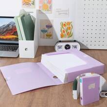 Caja de archivo de plástico grueso tamaño A4 Morandi, caja organizadora de carpetas de archivo resistente para documentos, registros, personal, contabilidad, alto almacenamiento, organizador de contratos de gran capacidad, útiles de oficina, vuelta al cole, suministros escolares