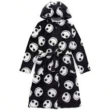 Nightmare Before Christmas Mens  Dressing Gown - 100% Polyester - (NS6721) - Black and White - View 1
