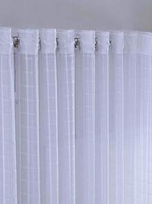 Curtain Living Room Voile Checkered Charm Decoration 4.00x2.80 - 白色 - 查看 4