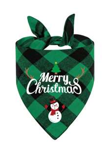 Khăn choàng hình tam giác Giáng sinh cho thú cưng, khăn yếm/khăn tay in chữ hình ông già Noel và dành cho chó nhỏ, vừa và lớn - Nhiều màu - Xem 10