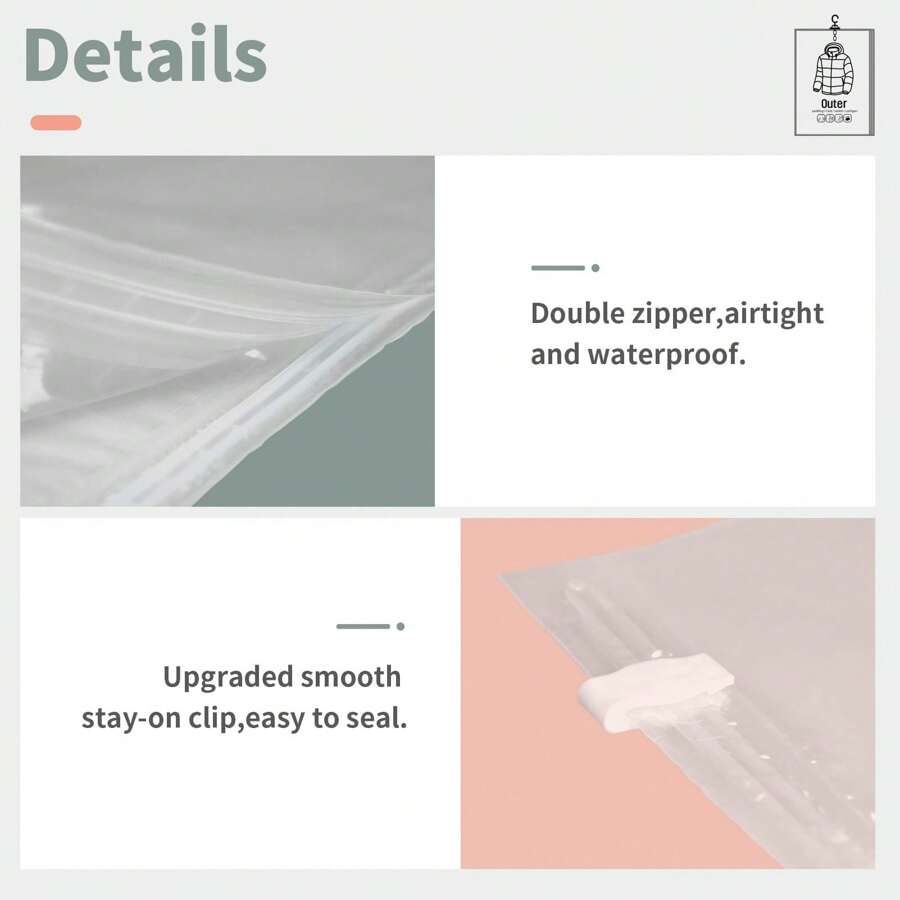 6 Pack Upgraded 2 In 1 Air Valve Vacuum Storage Bags, Space Saver Bags