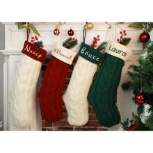 1 Pc Personalized Colorful Knit Christmas Stocking Custom Name Christmas Sock Family Stocking Festive Decoration Custom Holiday Gift