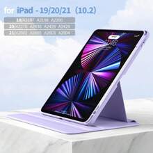 带铅笔槽的亚克力高透明度保护壳，适用于 Ipad 10/Air 4567/Mini 6/10.9 英寸/11 英寸/12.9 英寸/13 英寸 Apple 平板电脑，防震 - 紫色 - 查看 14