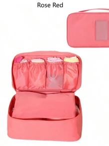 1个便携式旅行收纳袋，简约多隔层拉链收纳袋，方便的内衣/文胸收纳袋，防水旅行整理袋，多层洗漱用品收纳袋，杂物及化妆品收纳袋 - 彩色 - 查看 7