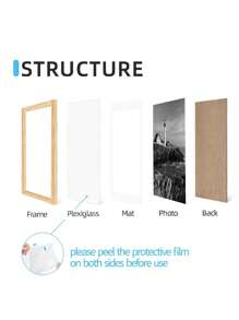 1 件木制壁挂相框，现代家居透明相框，翻转磁性木制相框，用于存储和展示艺术品、涂鸦、奖品和证书、家庭办公室装饰 - 多色 - 查看 2