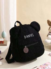 1pc Customized Name Teddy Bear Backpack, Unisex Embroidered Student Backpack, Customized Embroidered Bag, Preschool Backpack, Zipper Bag, Teddy Bear Bag, Plush Doll Bag, Daypack, Travel Bag, Cute Teddy Bear Design, Cartoon Zipper Pocket, Lightweight, Student Lightweight Backpack, Waterproof Cute & Practical Student Backpack, Large Capacity & Multi-Pocket Design, Portable, Colorful, Cute, Suitable As Birthday Gift, Holiday Gift, Commemorative Gift For Family, Friends,New Year Glamour - Multicolor - View 6