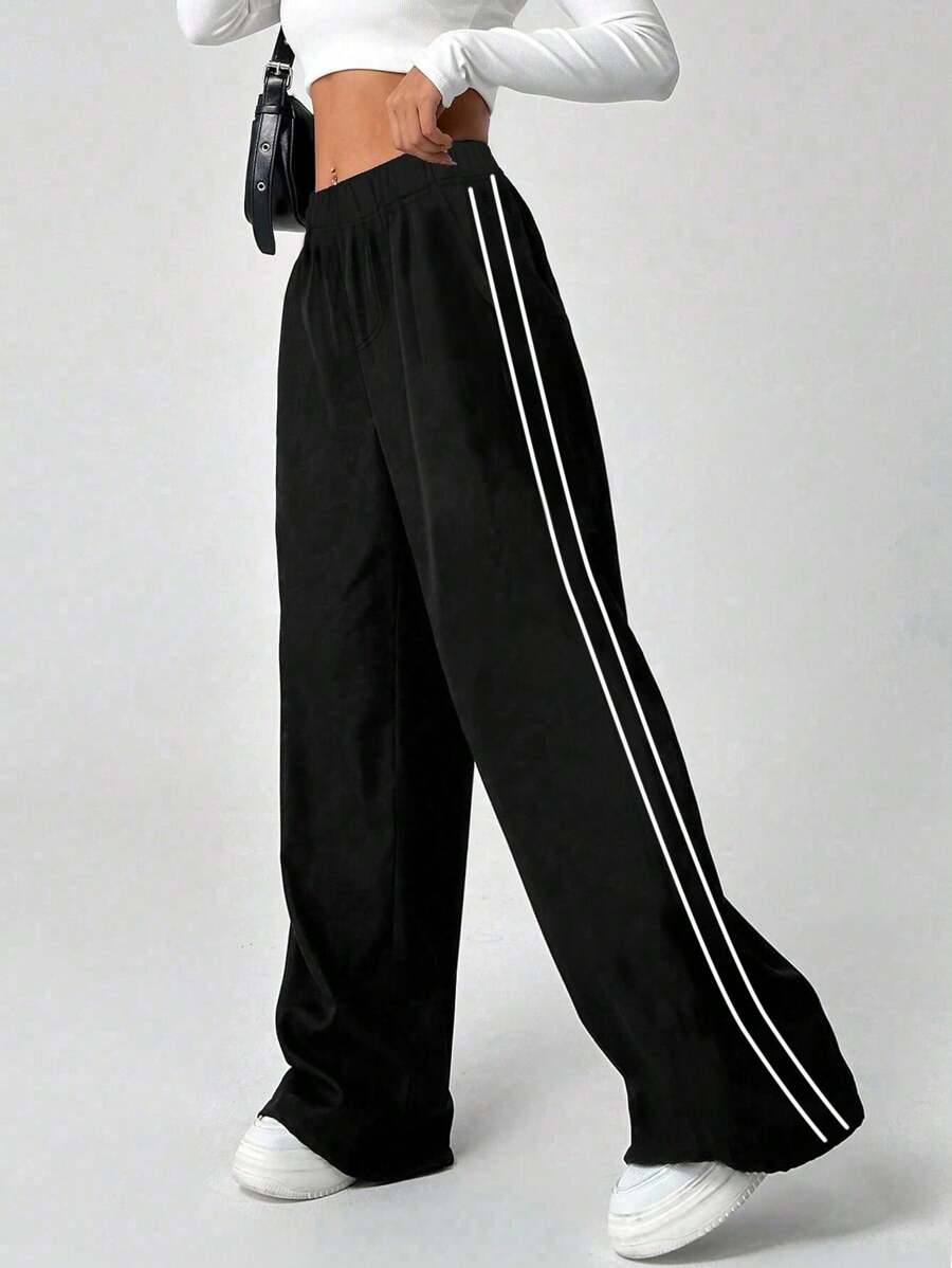 1 条青少年女孩休闲简约百搭直筒裤，适合健身、户外、春夏秋冬