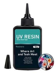 Nhựa UV cao cấp 100g/500g - Nhựa UV trong suốt 3,53oz/17,64oz dùng làm đồ trang sức, đồ thủ công DIY - Đóng rắn nhanh, độ bóng cao và không có bọt khí, lớp phủ và dự án nghệ thuật - Trong sáng - Xem 5