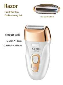 Kemei 新款脱毛器 KM-7102 电动脱毛器 无痛脱毛 女士体毛 腋毛 比基尼私密部位脱毛 女士足部磨毛器 光滑护肤套装 3 合 1 女士圣诞节或新年礼物 - 白色 - 查看 8