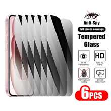 6 miếng kính cường lực bảo vệ màn hình điện thoại thông minh riêng tư tương thích với iPhone 15 Pro Max/11/16 Plus/15/14 Pro Max/14/16 Pro, iPhone 13 Pro Max/13 Mini/12/11 Pro/X/XR/XS Max, bao phủ toàn bộ - màu đen - Xem 33