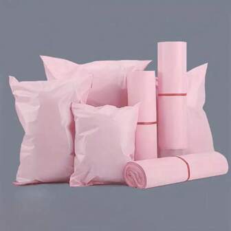 50 piezas Bolsas de mensajería rosas, bolsas de envío para sobres, empaque de plástico autoadhesivo, adecuado para ropa, libros, etc., bolsas de mensajería impermeables para el Día de San Valentín