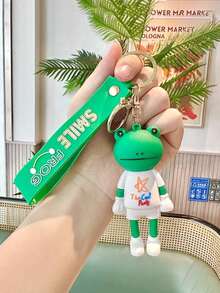 1 件卡通时尚滴胶青蛙长腿钥匙扣，可爱创意情侣钥匙圈，适合圣诞节、新年、春节和节假日的小礼物 - 多色 - 查看 10