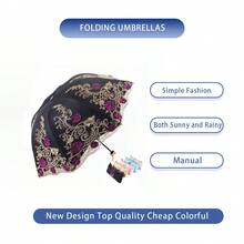 1 chiếc ô thủ công cổ điển có trang trí hoa táo gai - một miếng - Xem 3