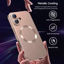 Hadaasi 1pc Desert Gold Magnetic Matte Luxury Ultra-Thin Soft Silicone Frosted Skin Feel Comfortable Shock-Resistant Metallic Luster With Camera Lens Protector TPU & Compatible Phone Case Compatible With Apple 17 Pro/17 Pro Max/17 Air/17/16 Pro/16 Pro Max/16 Plus/16/16E/15 Pro/15 Pro Max/15 Plus/15/14 Pro/14 Pro Max/14 Plus/14/13 Pro/13 Pro Max/13/12 Pro/12 Pro Max/12/11 Pro Max/11/11 Pro, Unisex - Titanium - View 6