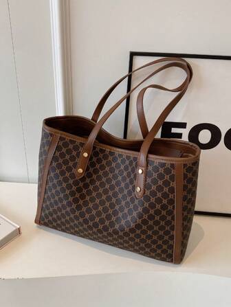 High Quality Large Capacity Tote Bag, Fashion Multi-Purpose Shoulder Handbag For Women, Zipper Closure, Stylish For Commuting