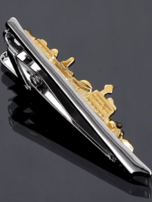 1 kẹp cà vạt thời trang cá nhân hóa cho nam, thiết kế thuyền buồm và máy bay hai màu sáng tạo, hộp quà tặng ghim cà vạt mới lạ phù hợp cho trang phục trang trọng - kẹp cà vạt - Xem 8