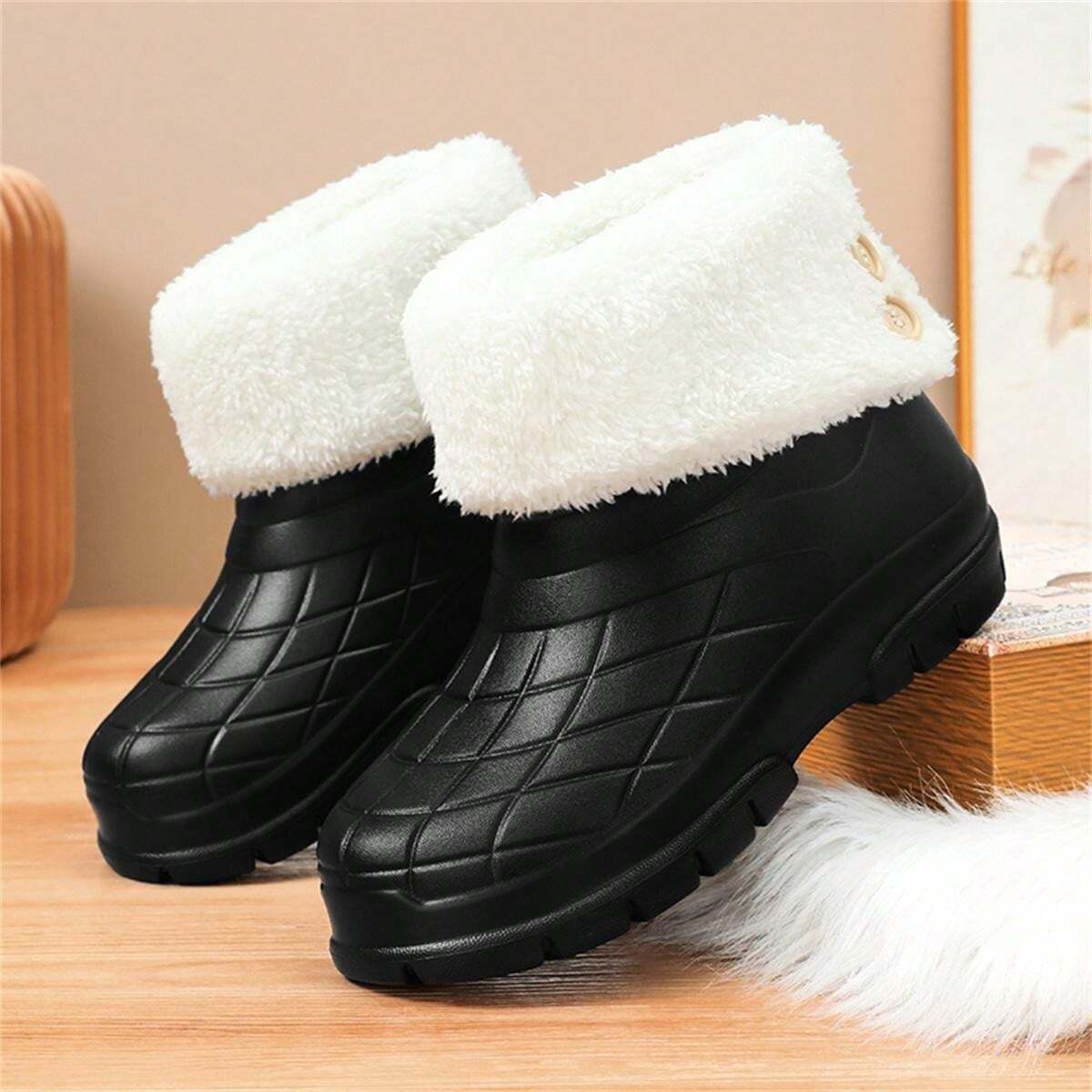 Women's Winter Fleece Lined Waterproof HighTop Snow Boots For Outdoor
