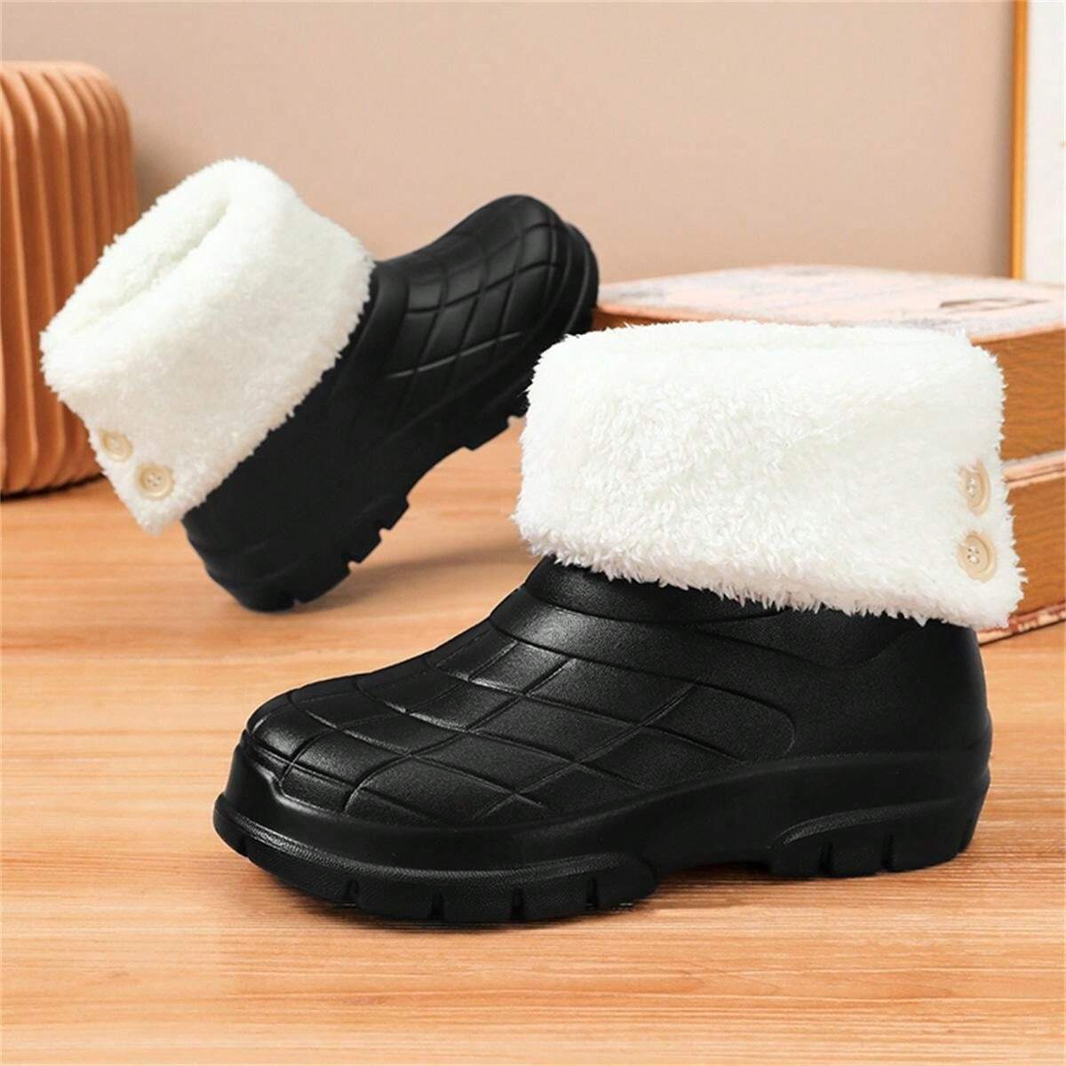 Women's Winter Fleece Lined Waterproof HighTop Snow Boots For Outdoor