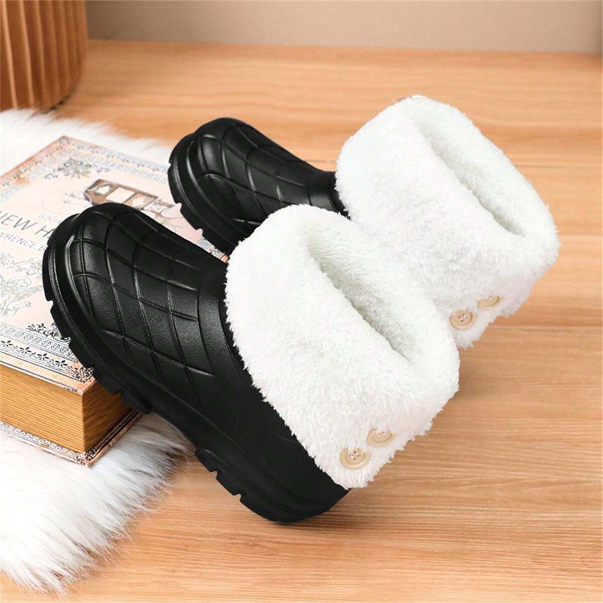 Women's Winter Fleece Lined Waterproof HighTop Snow Boots For Outdoor