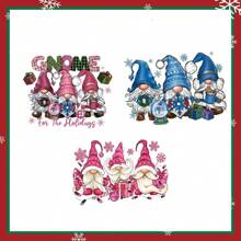 3 件/9 件圣诞节熨烫转印贴、可爱圣诞节熨烫补丁、乙烯基热转印贴纸，适用于衣服、包、枕套 DIY 装饰（格子风格） - 彩色 - 查看 14