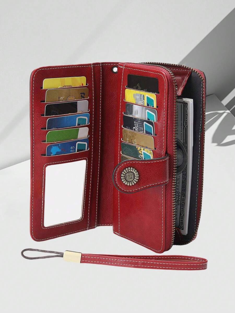CHARM INFINITE Large Capacity Vintage Style Women's Long Wallet With
