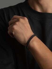 1 chiếc vòng tay cáp thép không gỉ tối giản dành cho nam, có thể xếp chồng lên nhau, thích hợp để đeo hàng ngày - vòng đeo tay - Xem 7