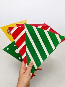 1 套（2 件） - 纸质横幅套装，圣诞节创意“圣诞快乐”字母+三角旗横幅，圣诞派对背景装饰用品 - 彩色 - 查看 8