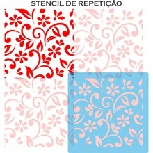 STENCIL 14 X 14 FLORAL WITH HOLLOW REPEATED FOR PAINTING ON FABRIC MDF WOOD WALL FLOOR PAPER T-SHIRT DISHTOWEL STENCIL - trắng - Xem 5