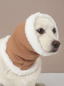 1 件涤纶简约毛绒保暖宠物耳罩头饰，适合中型/小型猫和狗，室内外均可使用 - 藍色 - 查看 9