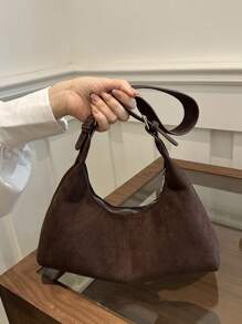 Túi đeo vai nữ Retro đa năng, giản dị, tối giản mới - Cà phê nâu - Xem 1