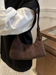 Túi đeo vai nữ Retro đa năng, giản dị, tối giản mới - Cà phê nâu - Xem 4