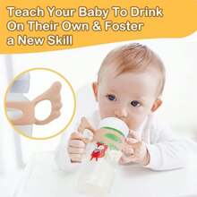 1pc Silicone Baby Bottle Handle Attachment, Wing Shaped Design, Soft & Flexible Silicone, Fits Most Wide Neck & Regular Neck Bottles, Daily Use Accessory