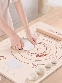1 件装硅胶揉面板、硅胶糕点垫、超强不粘烘焙垫（带测量软糖垫、柜台垫、面团擀垫、烤箱衬垫、馅饼皮垫、卷起式收纳揉面垫 - 彩色 - 查看 2