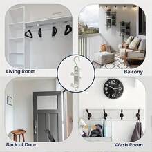 衣柜整理器，Coset 钱包挂钩，带 4 个挂钩的坚固挂包架，便携式钱包塑料收纳架 - 白色 - 查看 5